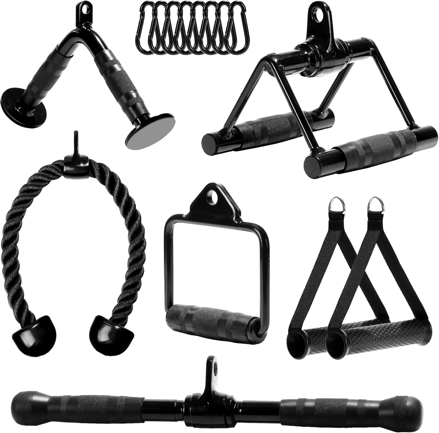 Yes4All Cable Machine Attachment - Versatile Row Handles & Tricep Rope | Supports 880 LB for Home Gym