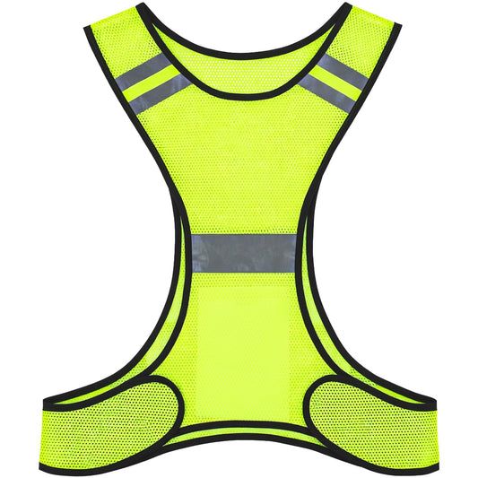 Ymapinc Lightweight Yellow Night Running Vest, Safety Reflective Vest for Walking, High Visibility Gear with Large Pocket, for Men Women, Ideal for Cycling, Running/Walking/Biking Gear for Night Use