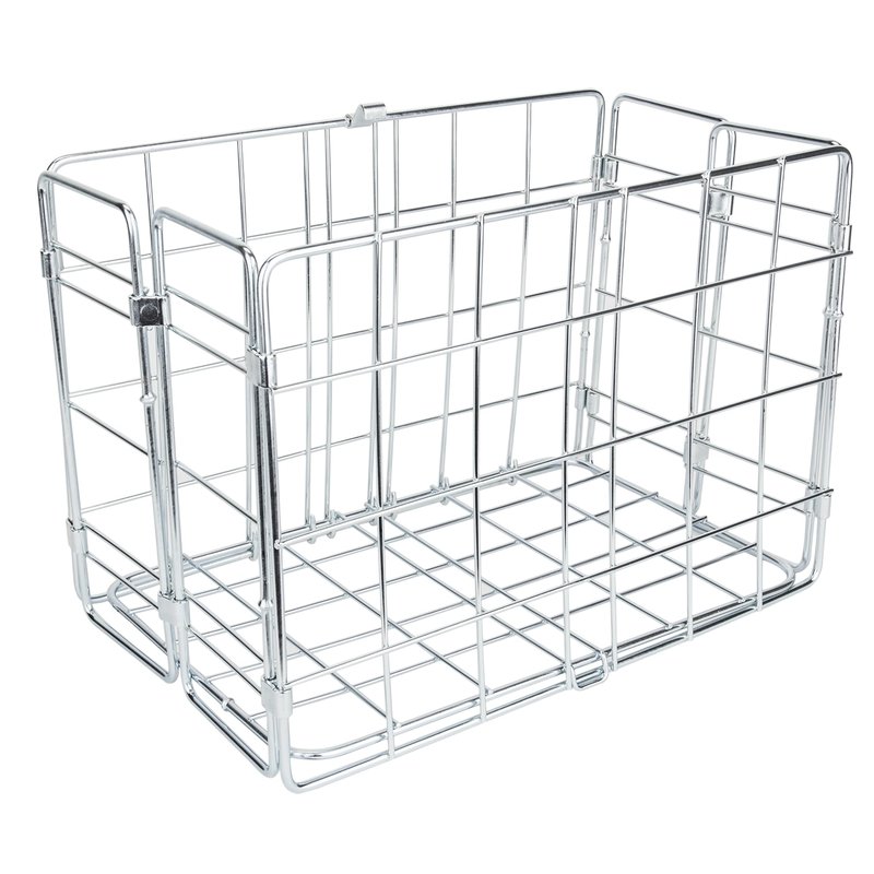 Wald Rear Folding Bicycle Basket (12.75 x 7.25 x 8.5, Silver) W582