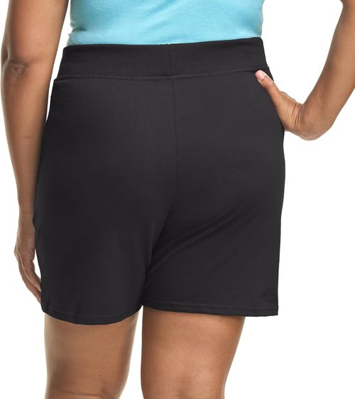 Hanes Women's Just My Size Cotton Jersey Shorts - Plus Size Pull-On Gym Shorts | 7-Inch Inseam
