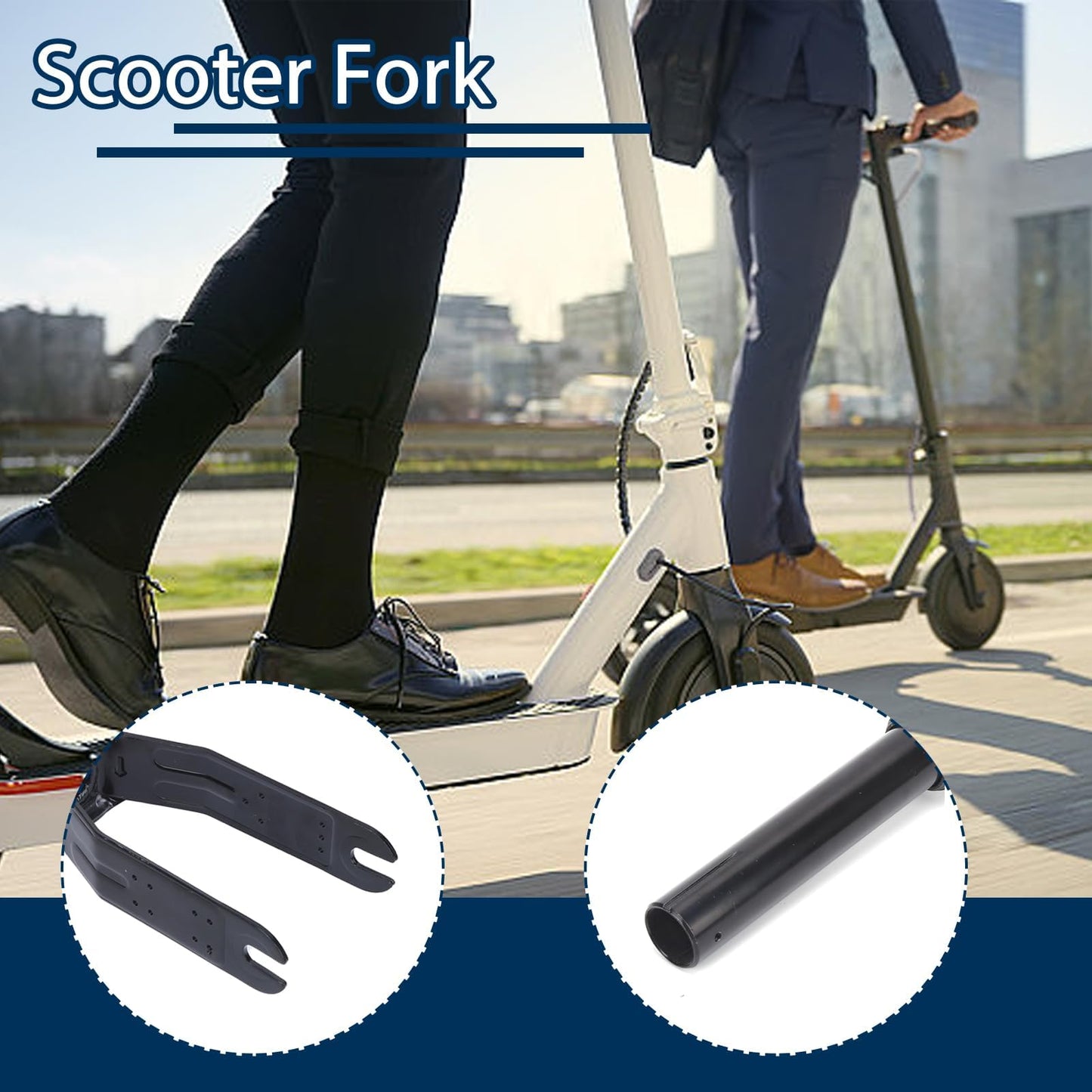 equlup Scooter Fork, 172x33.5mm/6.8x1.3in Front Fork Replaced Part Aluminum Alloy Electric Scooter Accessory for M365 M365PRO PRO2 1S Lite, Easy to Install