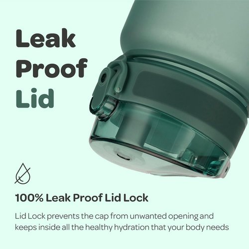 Hydracy Water Bottle - Large BPA-Free Gym Bottle with Time Marker & Fruit Infuser | Leak-Proof Design