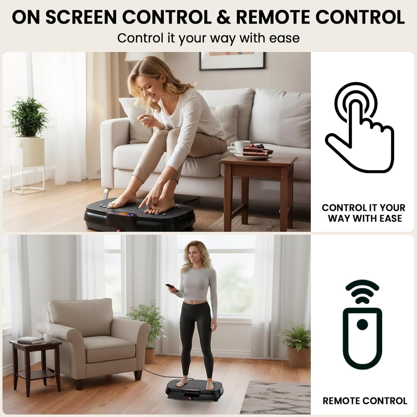 TISSCARE Vibration Plate Exercise Machine - Whole Body Workout Platform for Weight Loss & Lymphatic Drainage | 400lbs Capacity