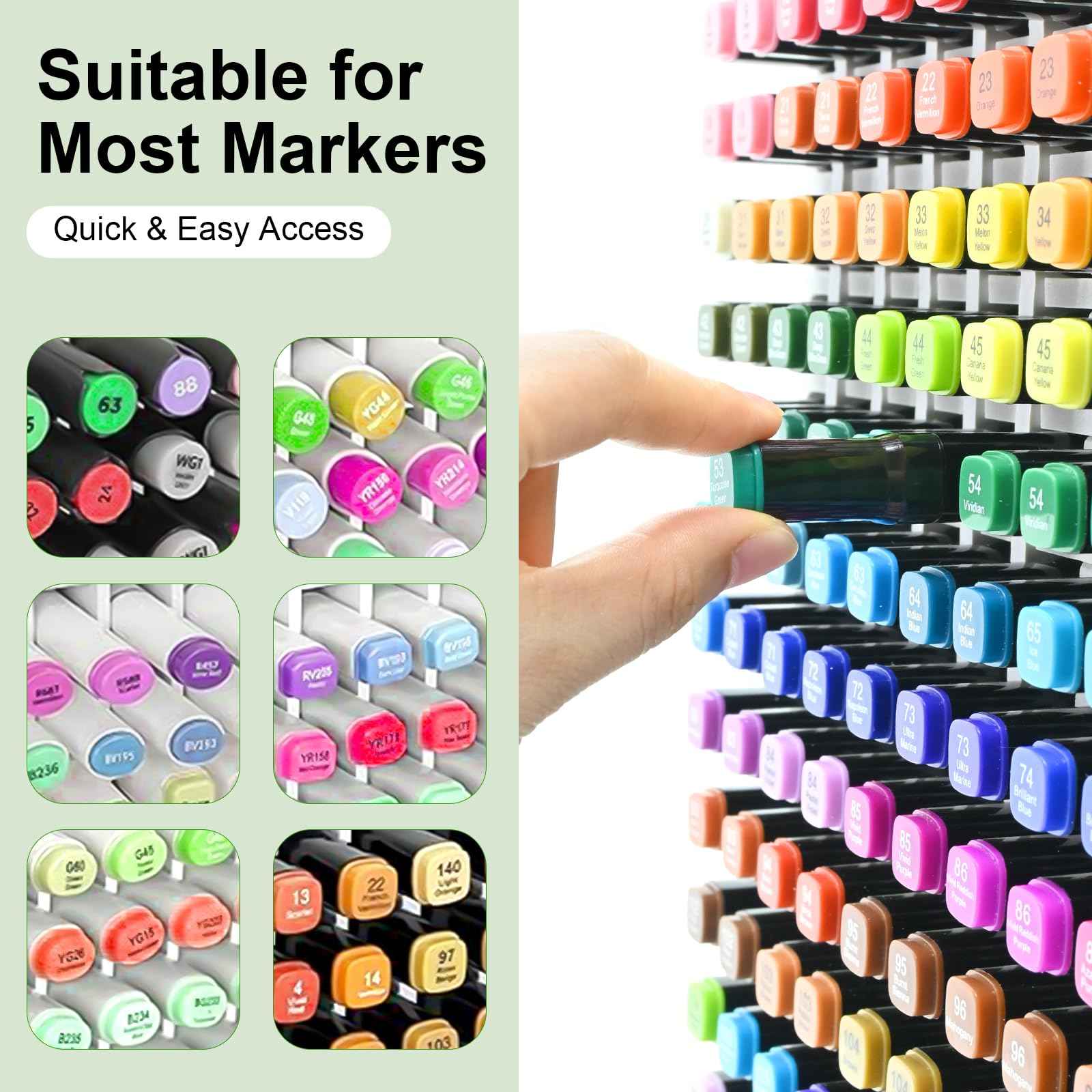 270-Slot Marker Holder with Adjustable Dividers, Marker Storage Organizer for Desk, Home, Office, Craft Room, and Classroom