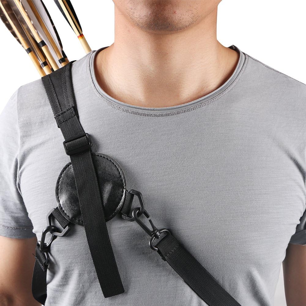 TOPARCHERY Archery Quiver - Durable Canvas Arrow Holder with Front Pockets for Target Shooting