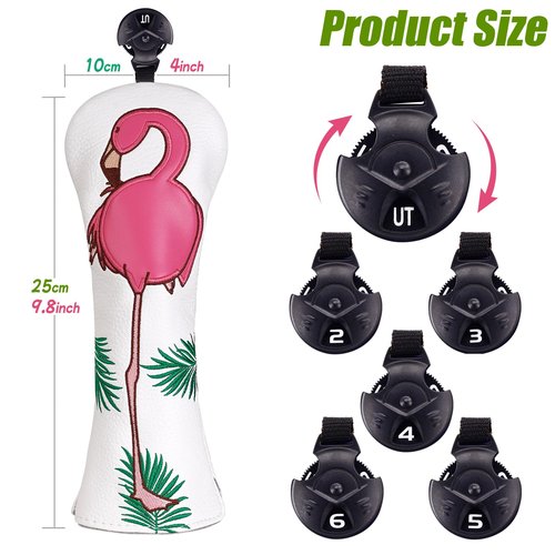 Craftsman Golf Flamingo White Golf Hybrids Headcover Rescue Cover