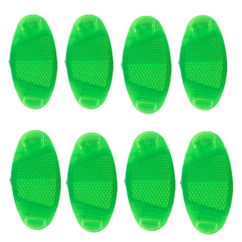 UoYu 8 pcs Bicycle Wheel Mountain Bike Accessories Signage Decoration Safe Warning Green Oval Reflector Bicycle Spoke