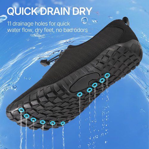 ATHMILE Water Shoes - Quick Dry Aqua Barefoot Footwear for Men & Women | Non-Slip Rubber Sole, Wide Toe Box