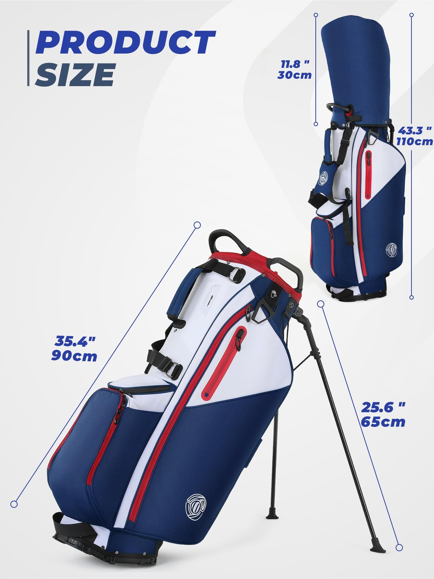 Sturdum 7 Way Golf Stand Bag, Lightweight Golf Bags for Men Women with Full-Length Dividers, Ergonomic Design, Weather-Resistant, Multi Pockets