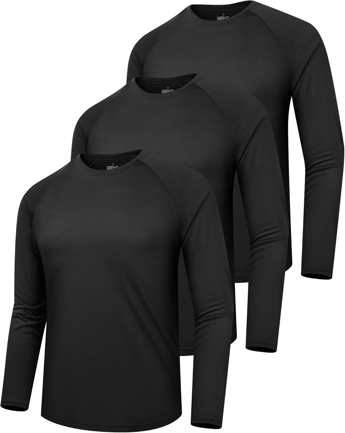 Skiennix 3-Pack Long Sleeve Workout Shirts for Men - Moisture-Wicking & Lightweight