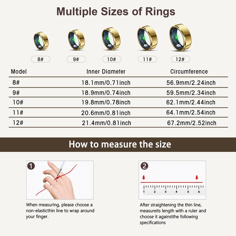 RIFESI Smart Ring for Women Men, Fashion B0FT3K7NQ5