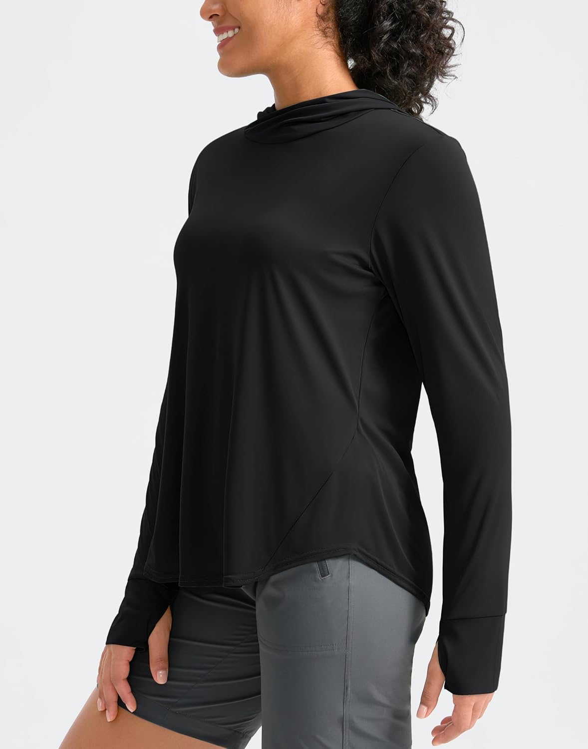 Pudolla Women's Sun Protection Shirt - UPF 50+ Lightweight Long Sleeve Hoodie for Hiking & Fishing
