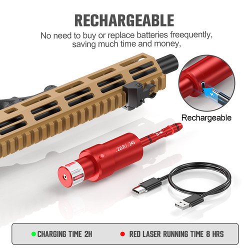 Vantara 2-in-1 22LR Laser Training Cartridge w/Bore Sighter for Dry Fire Training System - Green Laser Bullet w/Bore Sighting for Shooting Practice & Sight Calibration