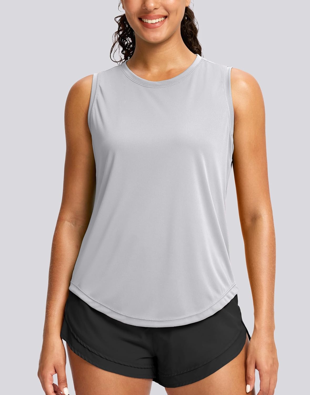 SANTINY Women's Athletic Tank Tops - Breathable Lightweight Sleeveless Workout Shirts for Yoga & Running