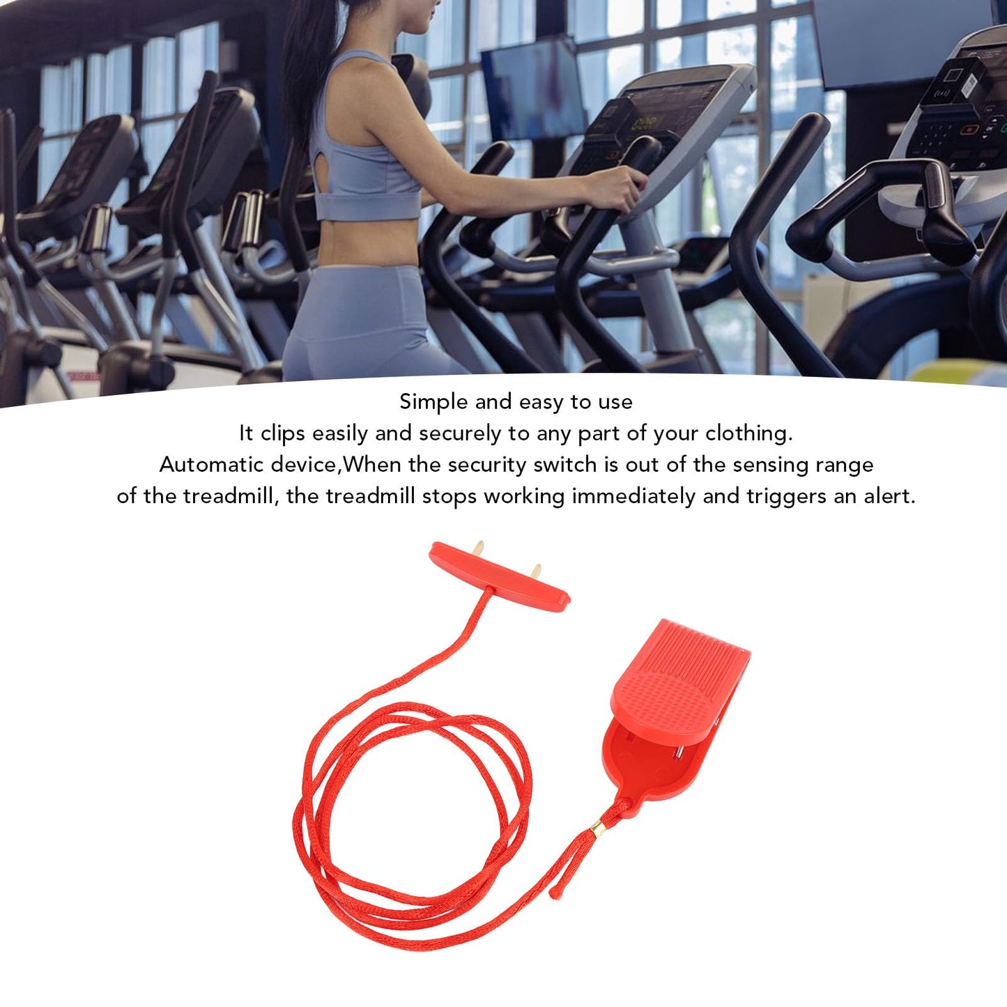 Fockety Treadmill Magnet Safety Key, Magnetic Safety Switch for JX for ZXCH for ISPO, Universal Treadmill Emergency Stop, Magnet Double Insert Treadmill Running Machine Replacement