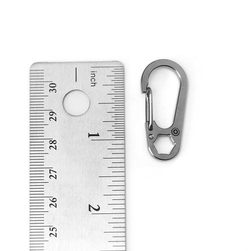 Driver Clip - Mini Titanium Carabiner, Small Titanium Keychain Carabiner Clip 1/4" Bit Driver, Gear Spool EDC Mini Ti Carabineer