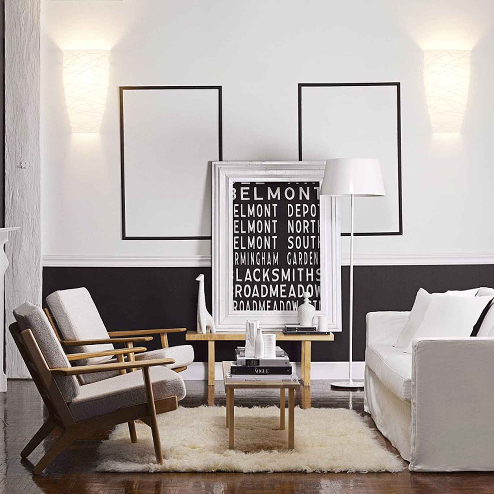 Wall Sconces Set of Two, Wall Mount Light Fixtures Acrylic Shade, Up or Down Hallway Sconces Wall Lighting for Bedroom Living Room Stairwell (Not Include Bulbs)