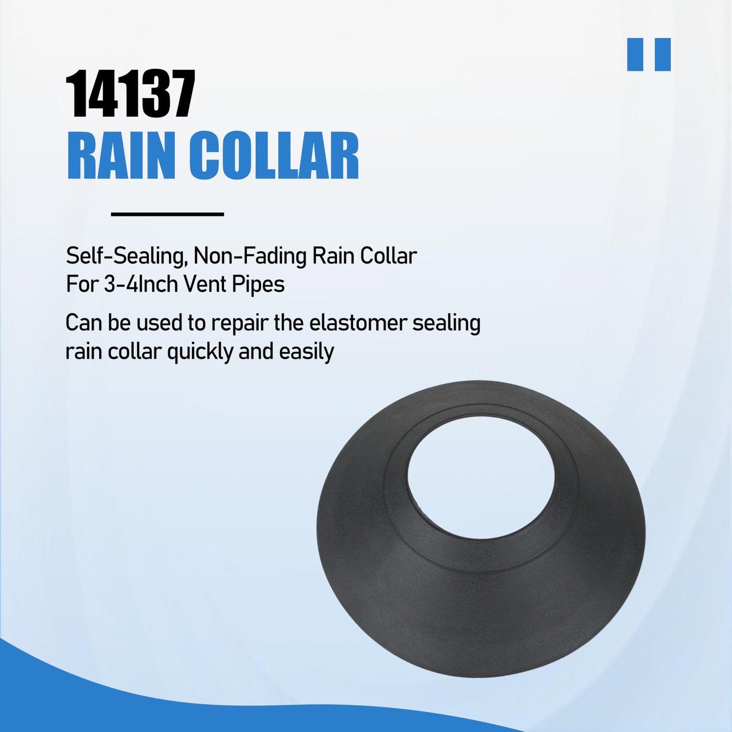 14137 3"-4" Rain Collars for No-Calk Roof Flashing, Replacement 3"-4" Roof Vent Boot (Pack of 2)