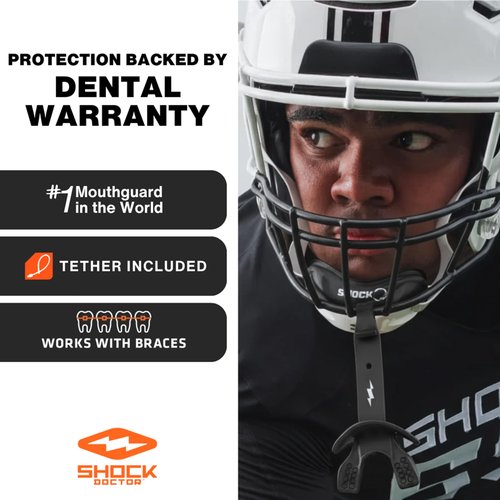 Shock Doctor Bolt Lipguard, OSFA, Black
