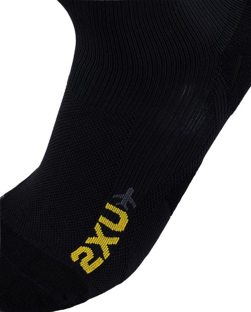 2XU Flight Compression Socks, Black/Black, Large 1