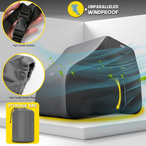 Rosefray Waterproof Golf Cart Cover Universal Fits for Most 4+2 Passenger EZGO, Club Car, Yamaha Golf Cart Black/Gray-XL
