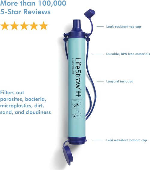 LifeStraw Personal Water Filter - Essential for Hiking, Camping & Emergency Preparedness | Compact & Portable