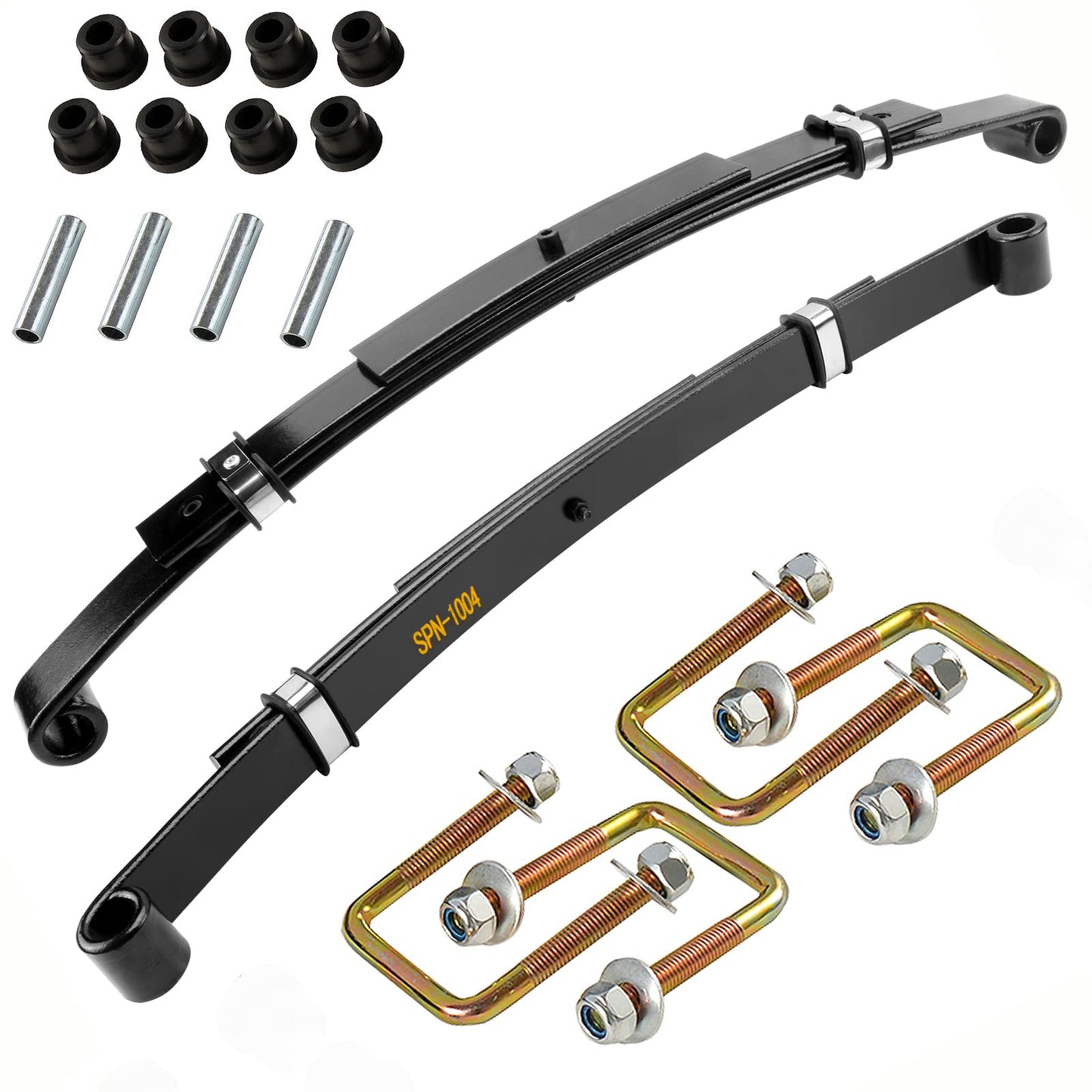 Roykaw EZGO TXT Golf cart Heavy Duty Rear Leaf Spring kit with bushings for EZGO TXT 1994-2013 OEM# 70247-G01/70474-G01/70505-G01-3-Leaf Spring Kit
