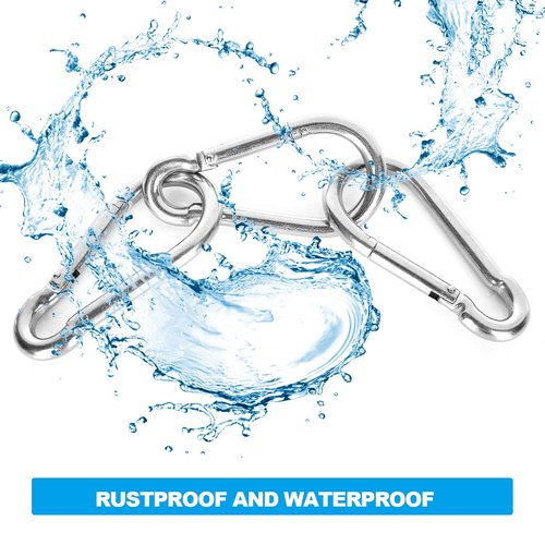 4PCS 5.5inch Spring Snap Hooks Carabiner, M12 Large Carabiner Clip, Heavy Duty Quick Link for Camping, Swing, Hammock, Hiking, Fishing, Gym, 1200LBS