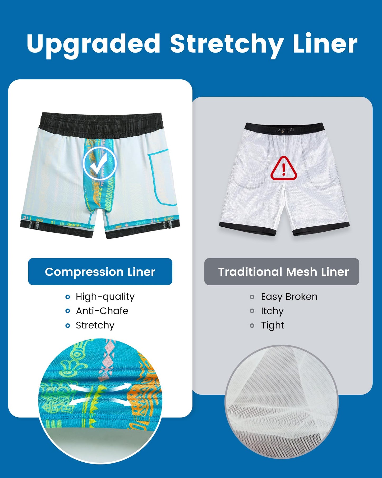 maamgic Mens Swim Trunks with Compression Liner 5 Inch, Quick Dry Bathing Suit with Zipper Pockets, Stretch No-Chafing Swim Shorts, Black-Legendary Dragon X-Large
