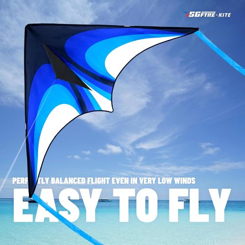 Delta Kite Set - Easy Launch for Beginners | Perfect for Beach & Park Activities - Speed Triangle, Blue
