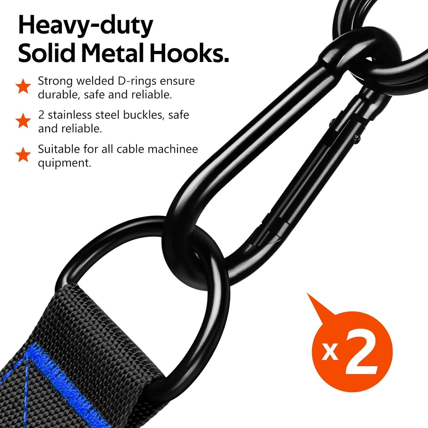 WALITO Exercise Handles - Heavy Duty Cable Machine Attachments for Home Gym | Pulley & Resistance Bands