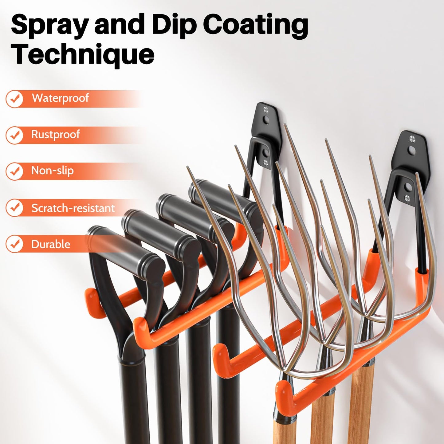 Wallavant Garage Hooks Heavy Duty 6 Pack Utility Wall Mount Storage Hangers with Extension Cord Holder Organizer for Power Tool Garden Tool Ladder Hose and More