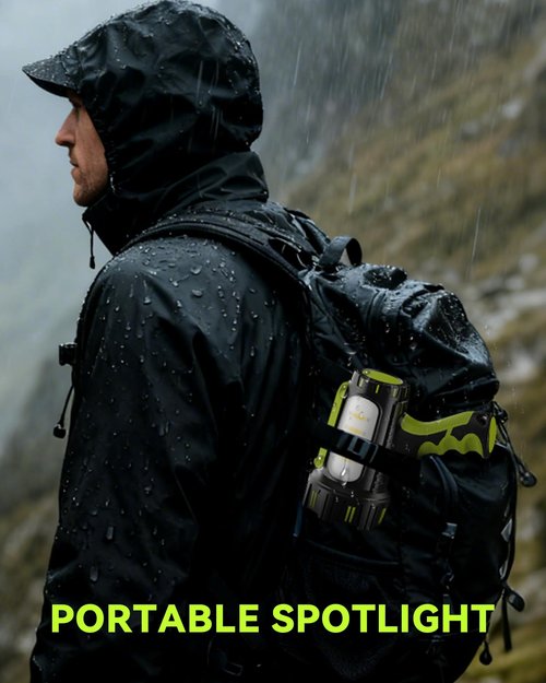AlpsWolf Rechargeable Flashlights High Lumens, Super Bright 10000mAh Spotlight Flashlight with Built-in Stand & 3 Color Lenses, Water-Resistant LED Handheld Flashlight for Camping, Search, Emergencies