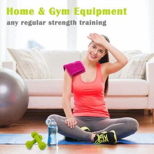 Saorzon Dumbbells Set of 2 Exercise Fitness Dumbbell for Home Gym Free Weights Hand Hex Dumb Bells Green 5LB