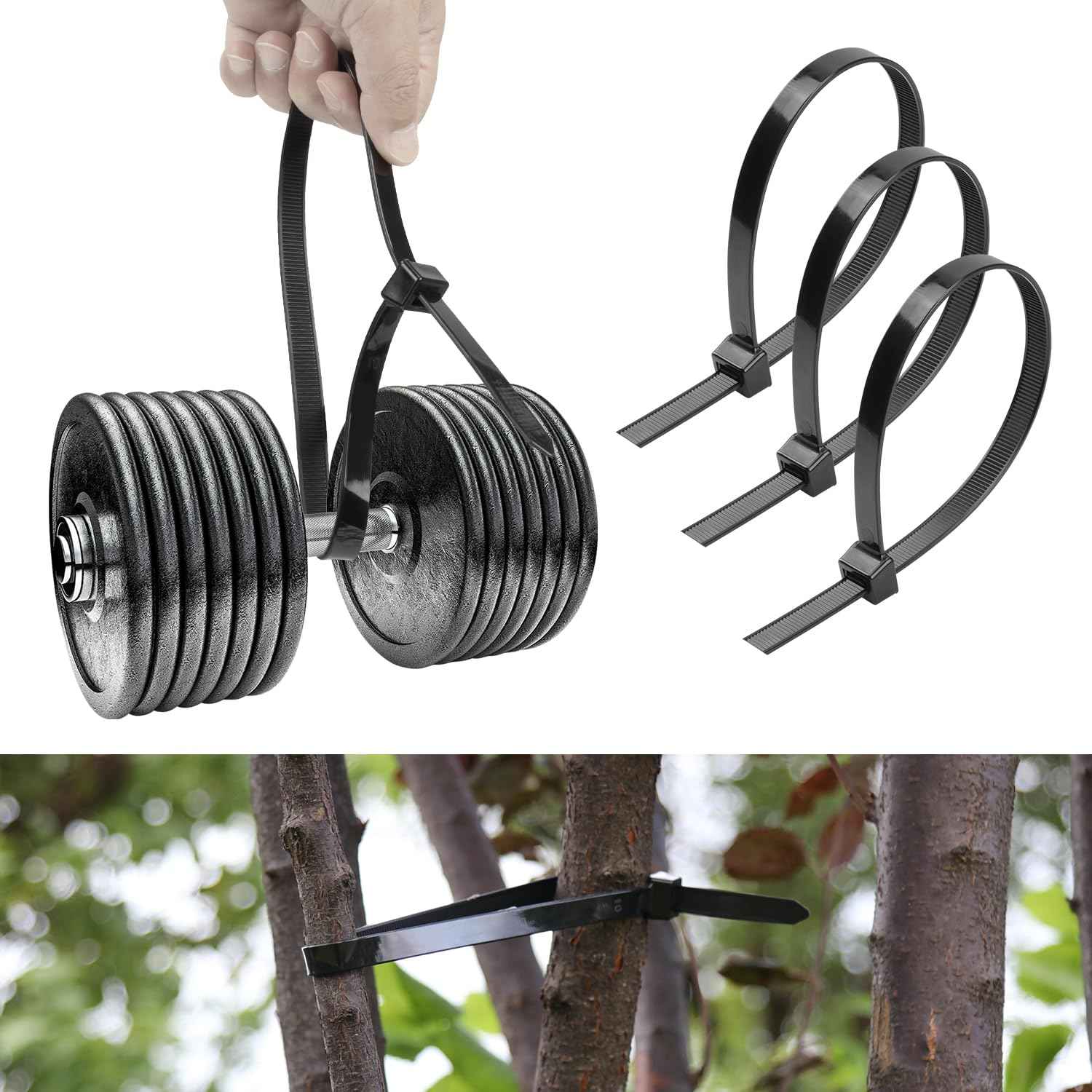 BethTie Black 36inch Zip Ties Heavy Duty 300 PCS, 250 LBS Ultra Strong Plastic Wire Ties, Large Cable Ties Extra Long Tie Wraps, Indoor and Outdoor UV Resistant