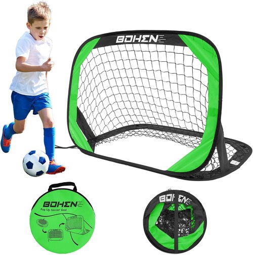 Bohen Pop Up Soccer Goals for Kids - Foldable Portable Soccer Net for Indoor & Outdoor Play (3.3x2.2FT)