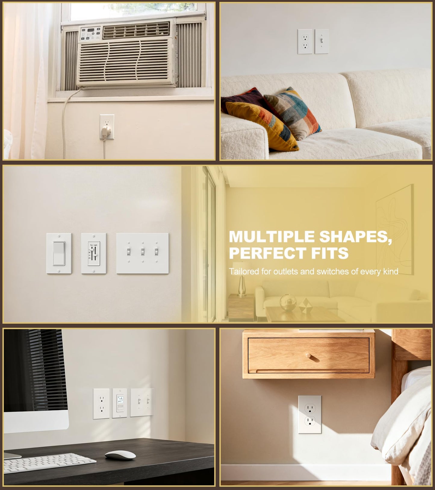 Wakhow 40 Pcs Wall Insulation Outlet Insulators Draft Sealers, 40 Pack Electrical Outlet Insulation Pads, EVA Foam Gasket for Wall, Light, Switch Socket Cover Compatible with Duplex Toggle Rocker