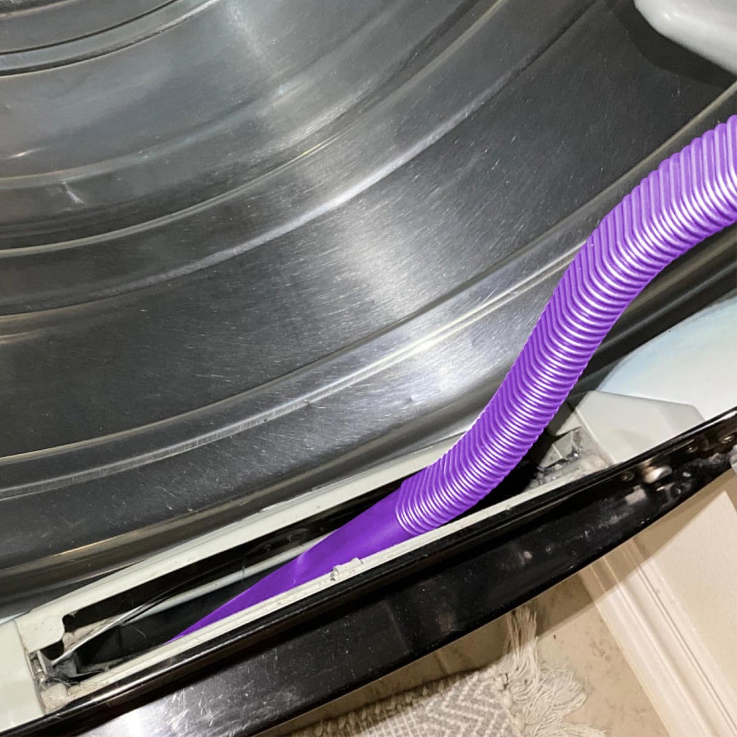 Sealegend Dryer Lint Vacuum Attachment Compatible with Dyson V15 V12 V11 V10 V8 V7 Gen5 Cordless Vacuum Cleaner, Flexible Dryer Vent Cleaner Kit Lint Removal Tool Purple