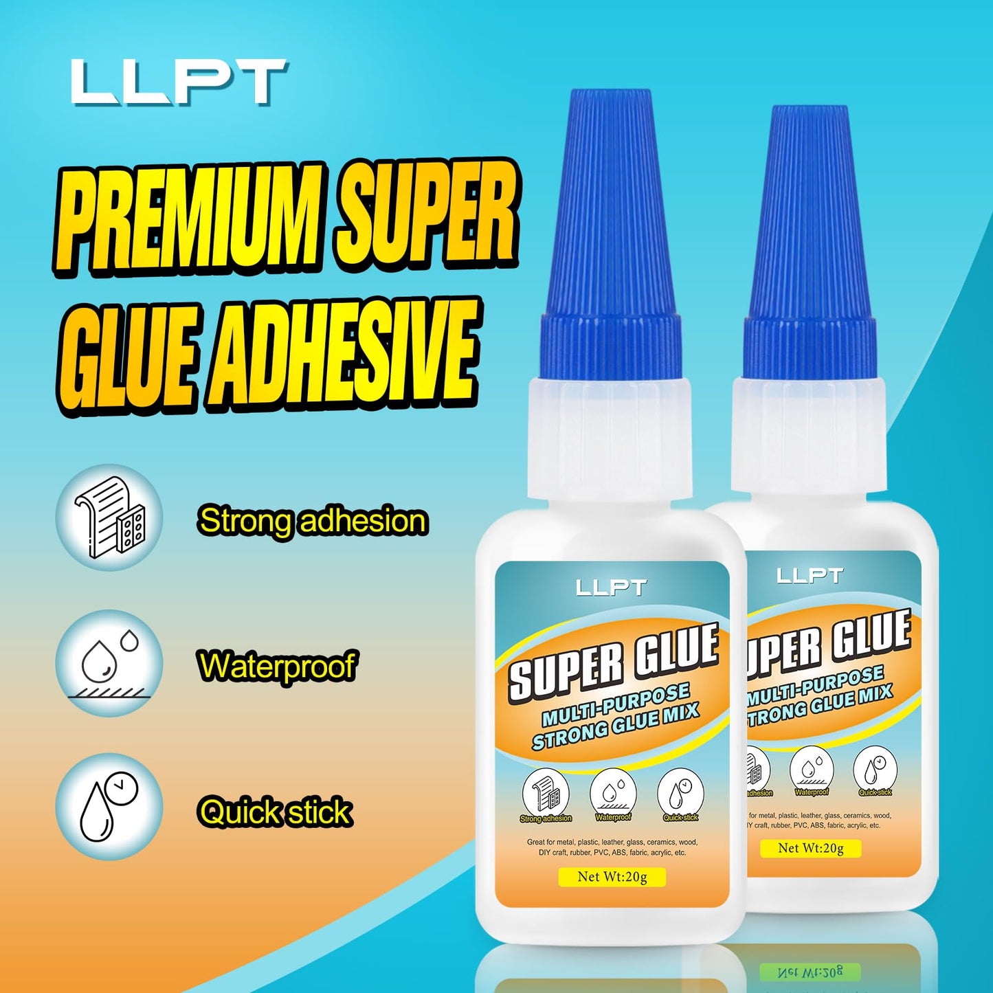 LLPT Super Glue, Net 20g Each, Clear All Purpose Superglue, 1 Pack