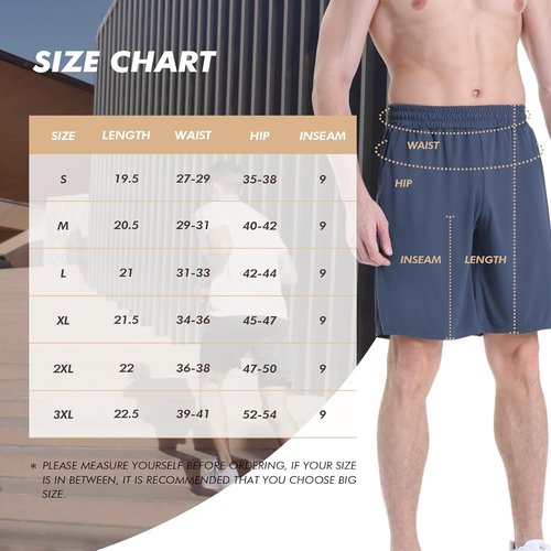 BOOJO Men's Athletic Shorts - Quick Dry Gym & Basketball Shorts | 7-Pack Black with Pockets