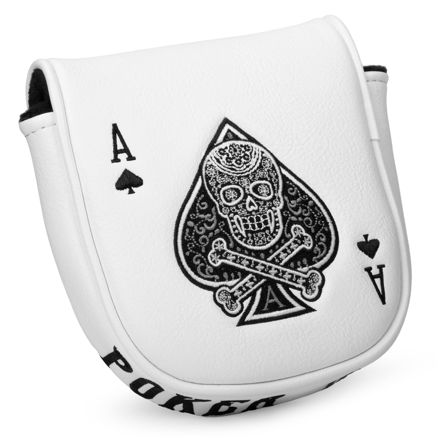 Golf Mallet Putter Cover Golf Headcover, Magnetic Closure Premium Leather Do Not 3Putt Golf Head Covers Fits Golf DF3 Putter Poker Ace Mallet Putter Headcover (Poker Ace)
