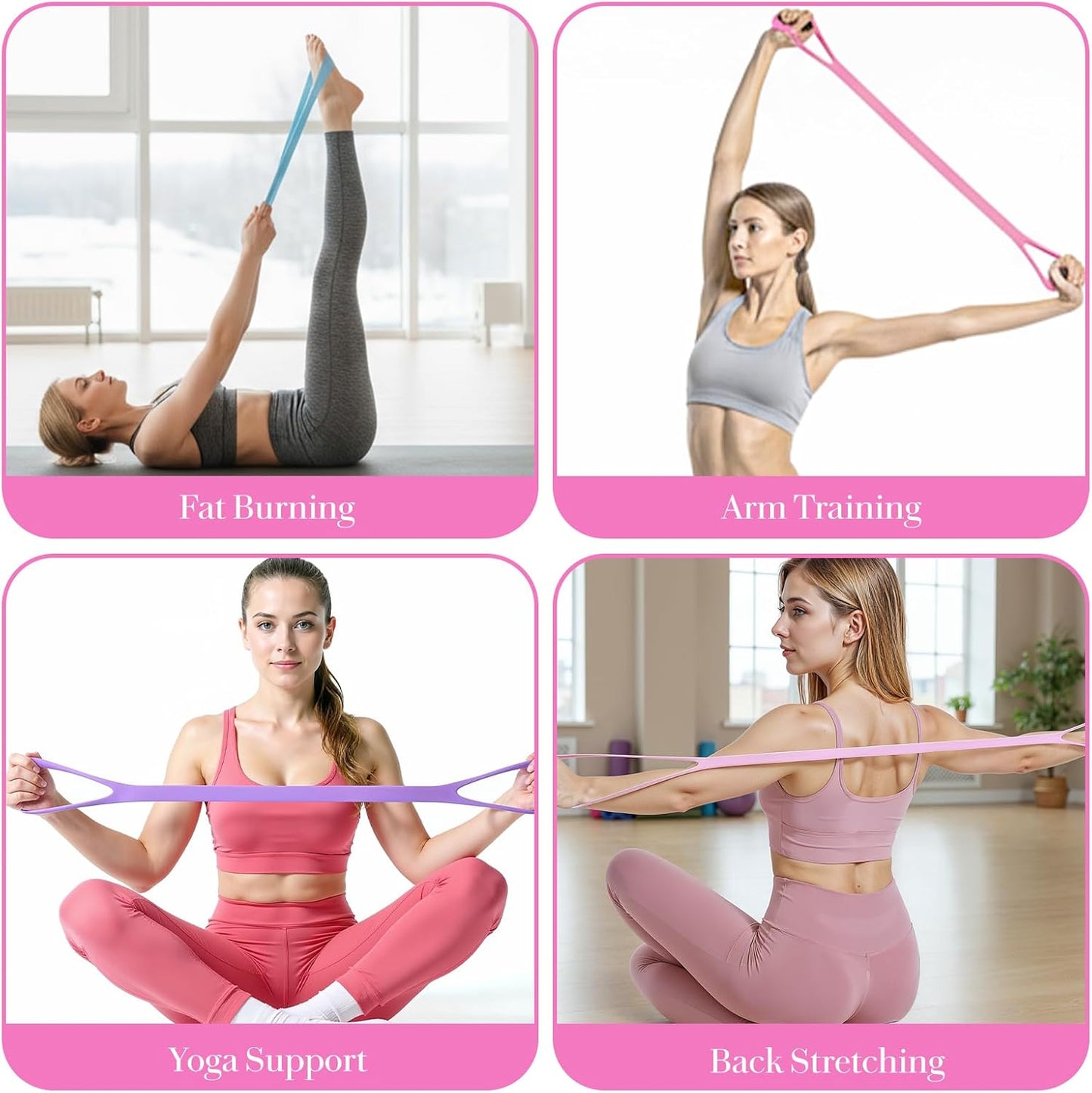 Skiennix Figure 8 Resistance Band - Elastic Workout Bands for Arm, Back & Shoulder Training