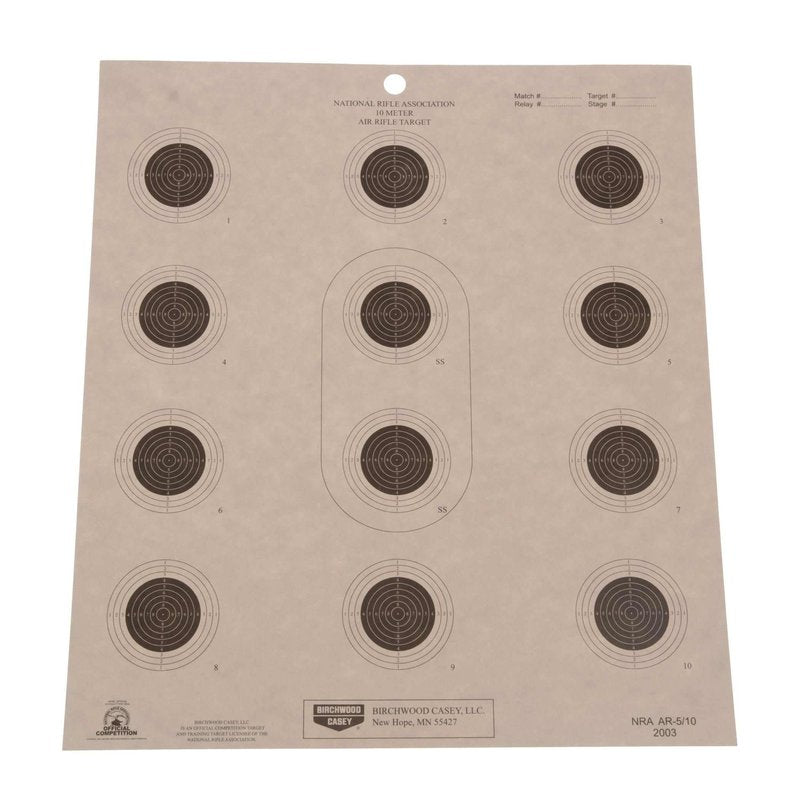 NRA AR-5/10 10 Meter Air Rifle Target 25 Pack