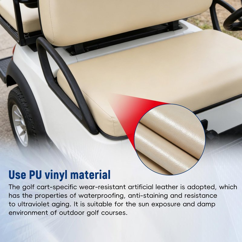 waltyotur Tan Golf Cart Front Seat Bottom Replacement for EZGO Medalist TXT 1994-2013 Gas Electric Golf Cart