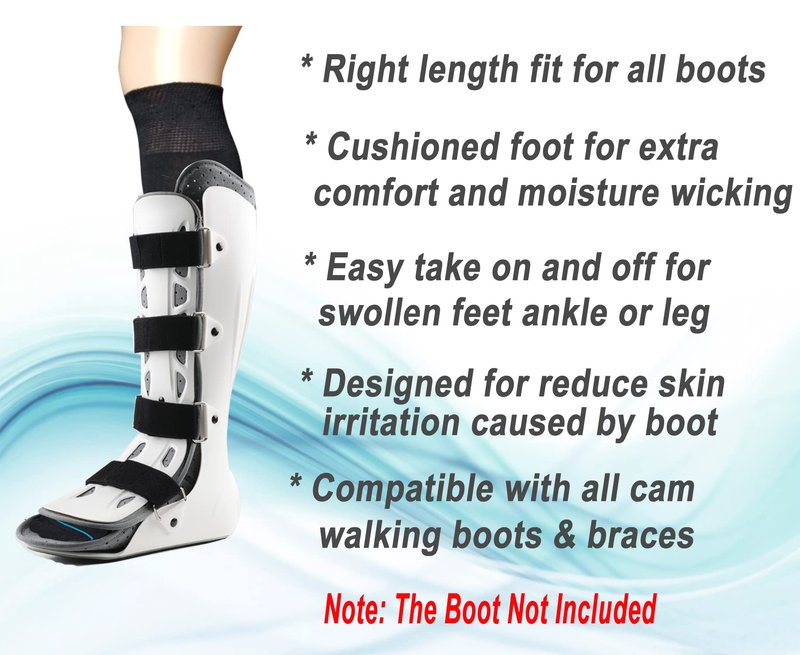 LORVVDE 2 Pairs Replacement Sock Liner for Orthopedic Cast Walking boot Air Cam Walkers, Under Air Cast Brace Surgical Broken Leg Toe Fracture boots