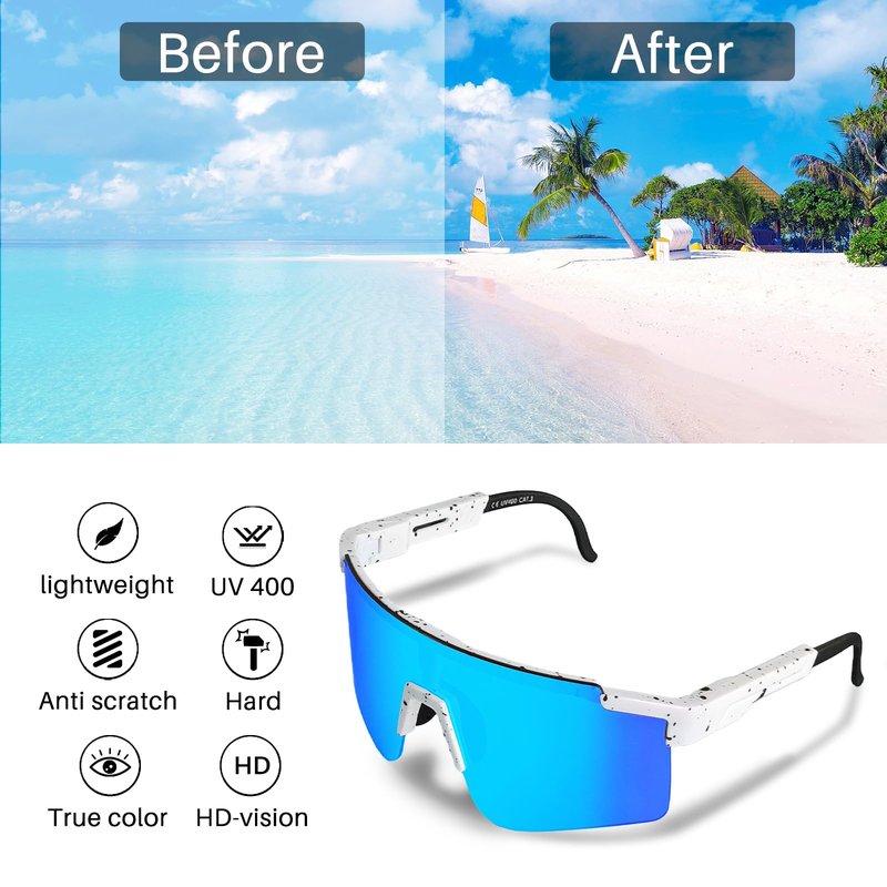 Douide Cycling Viper Glasses for Youth Women & Men,Baseball Sunglasses UV400 Lens - Ideal for Hiking, Running, Fishing, Skiing