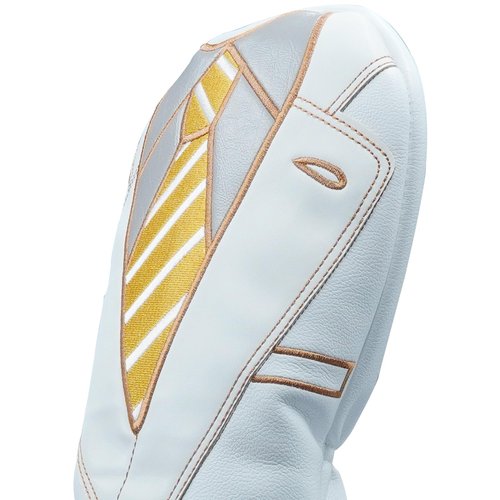 Gbourly Embroidery Pattern Suit Golf Club Hybrid Head Cover Thick PU Leather and Soft Lining Clubs Headcovers, White