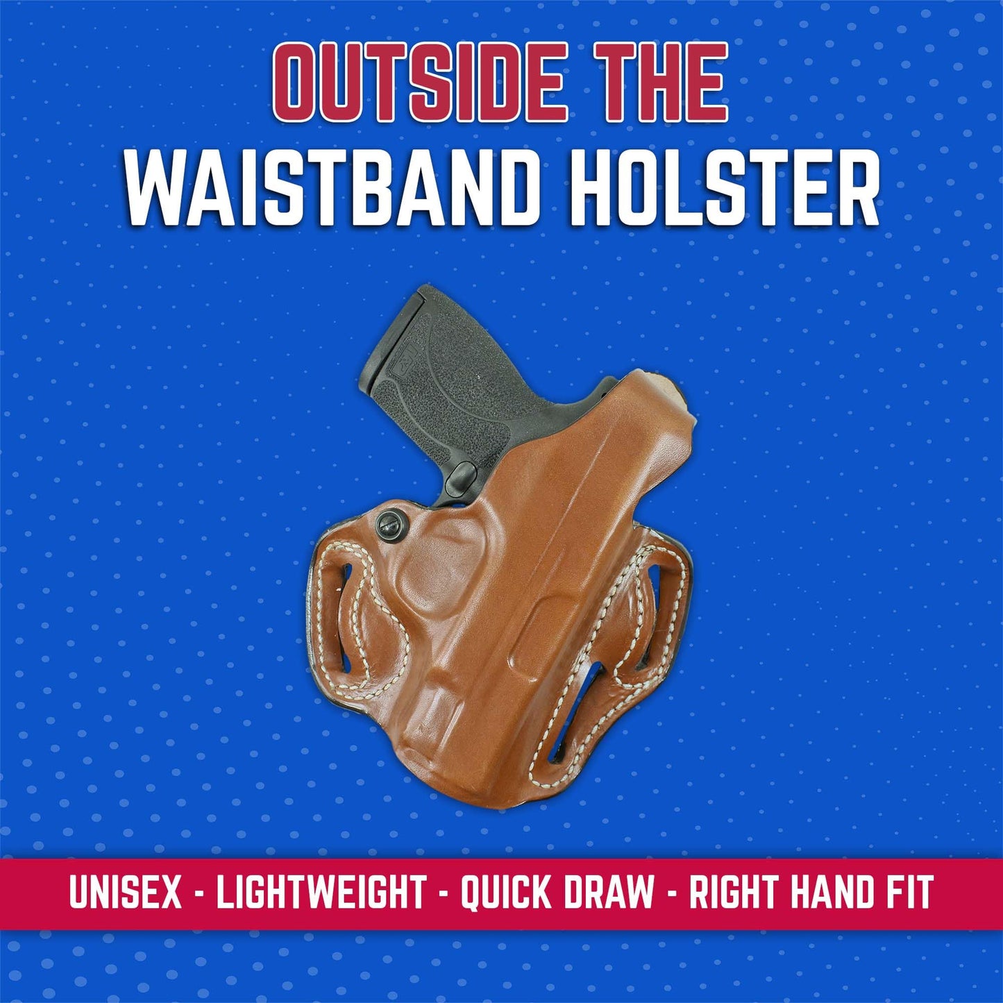 DeSantis Thumb Break Scabbard - OWB Gun Holster for Men and Women, Leather Belt Slide Holster for Pistols, Exact Molding, Secure and Highly Concealable OWB Carry