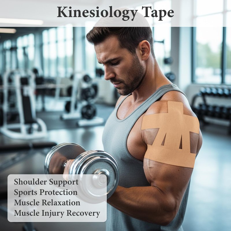 12 Pcs Precut Kinesiology Tape for Shoulder，Shoulder Tape for Shoulder Pain Relief Pre Cut，Support & Stability，Elastic，Waterproof, Breathable Athletic Tape(Brown)