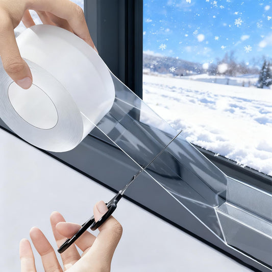SWRT Transparent Window Weather Sealing Tape Residue-Free, 20-Mil Thick Heavy Duty Window Insulation for Winter, Weather Resistant, 2”x33FT Window Seal Tape Blocks Drafts for Doors Windows